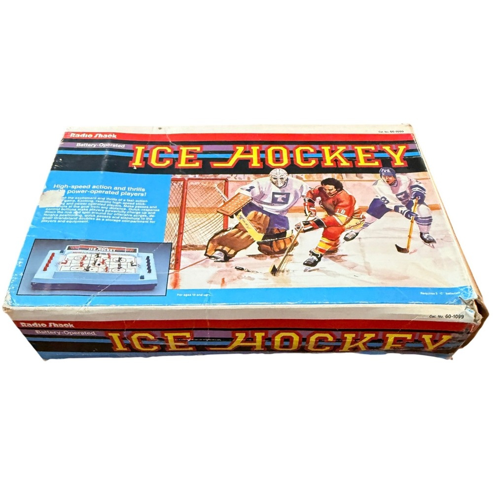 Vintage Radio Shack 60-1099 Ice Hockey Tabletop Game Battery Operated Blue Boxed